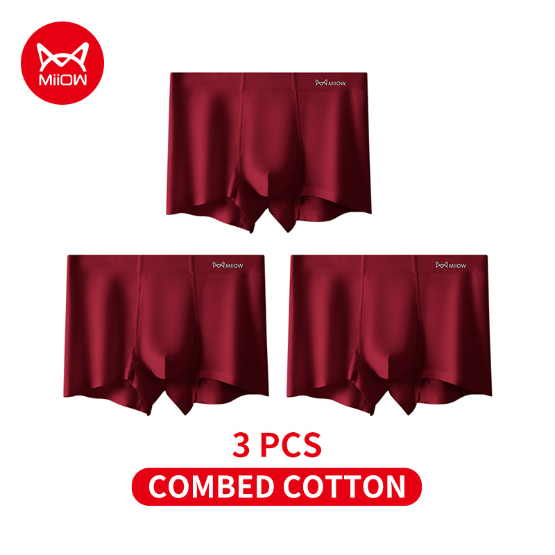 Boxer Shorts Modal - MiiOW 3Pcs Autumn Winter Cotton Men