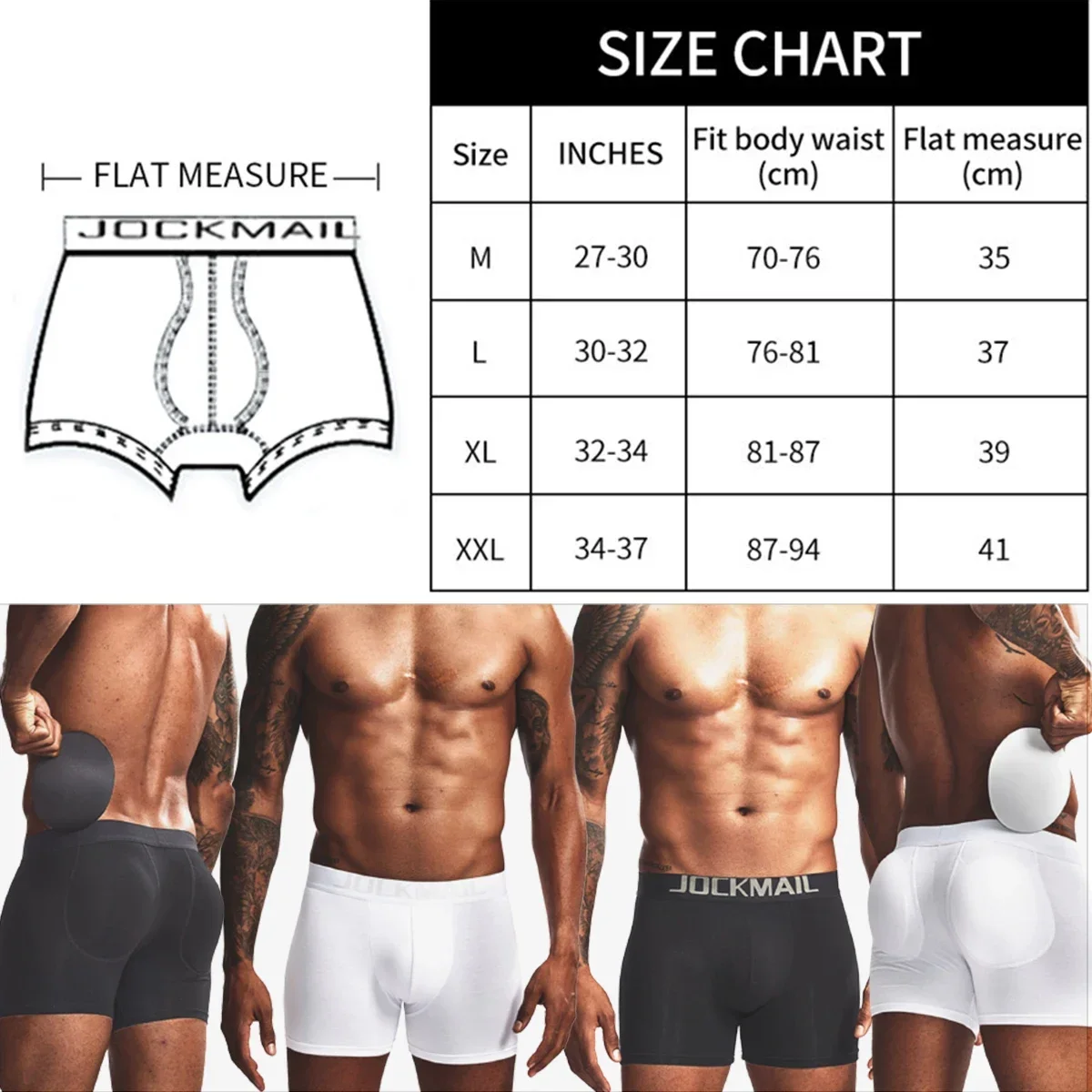 Men Comfortable Cotton Butt Li - огляд і ціна Boxer Brief Pack Cotton